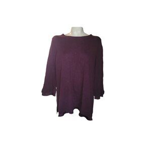 Chicos Plus size 3x Burgundy Tunic Top Loose‎ Fit Soft outdoor beach coastal